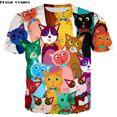 Cat Print T-Shirt