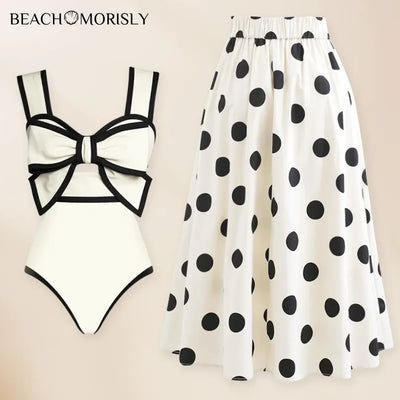 Vintage Swimsuit and Skirt 3D Bow-tie