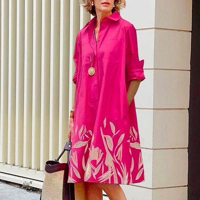 Elegant Shirt Dress In Vibrant Colors