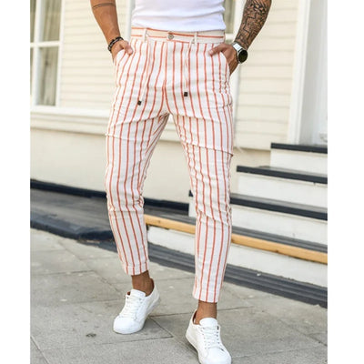 Full Length Striped Casual Trousers