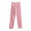 Pink Plaid High Waisted Pants