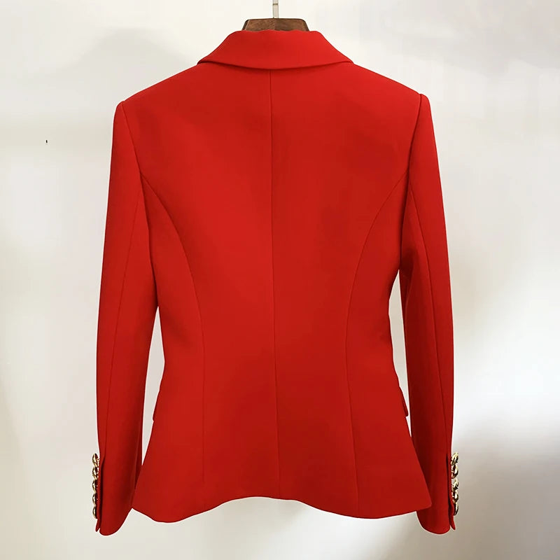 Red Lion Buttons Double Breasted Slim Fitting Blazer