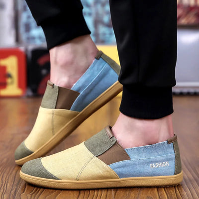 Multicolor Shoes Men Fabric Loafers