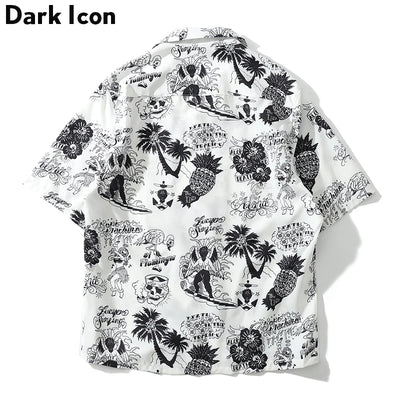 Skeleton Full Printed Retro Shirt