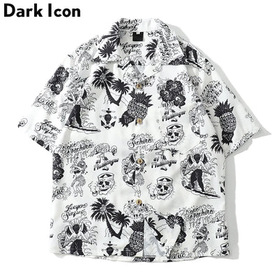 Skeleton Full Printed Retro Shirt