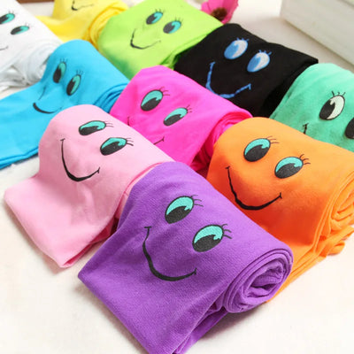 Smiley face tights for girls