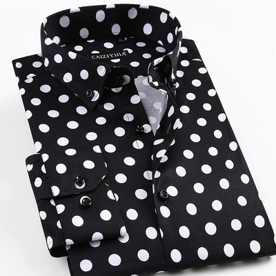 Men's Polka Dot Long Sleeve Shirt