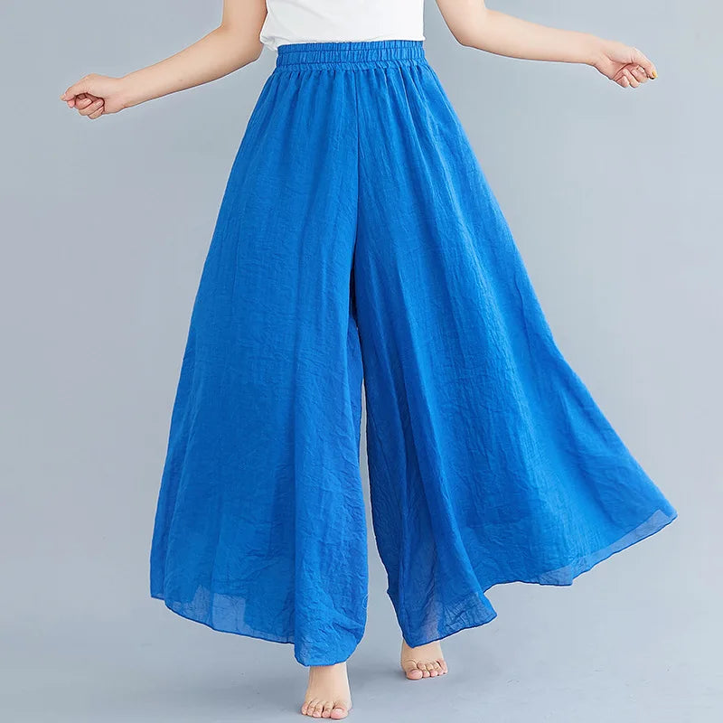 Ankle-length Elastic Waist Pantskirt