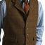 Vest Tweed Plaid  Slim Fit