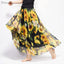 Elegant Floral Print Chiffon Long Skirt