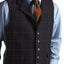 Vest Tweed Plaid  Slim Fit