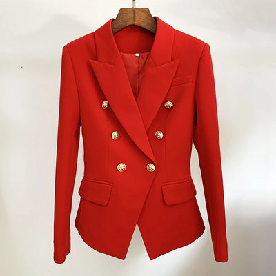 Red Lion Buttons Double Breasted Slim Fitting Blazer