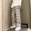 Retro High Street Korean Style Plaid Pants