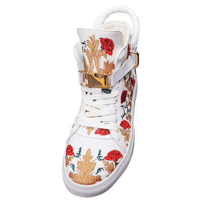 Thick Sole Embroidered Ankle Boots Hip Hop Shoes