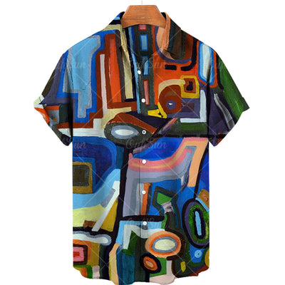 Digital Printed Loose Collar Shirt