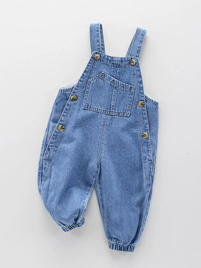 Baby Denim Suspender Pants Spring and Autumn One-Year-Old Girl Children's Fashionable Pure Cotton Suspender Trousers Men's Baby Pants Autumn Clothes
