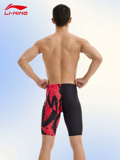 Li Ning Swimming Trunks Men's Chlorine-Resistant Quick-Drying New Anti-Embarrassment Boxer Shorts Beach Pants Professional Equipment Swimming Trunks