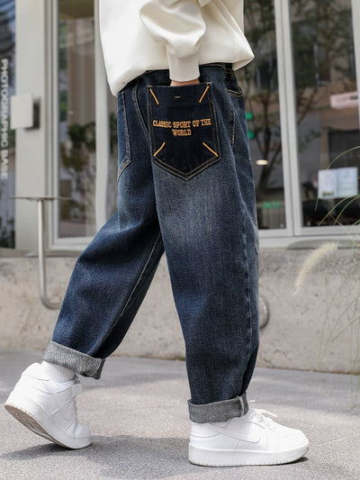 Children's Boy Fried Street Handsome Autumn Clothes Trendy Brand Pants