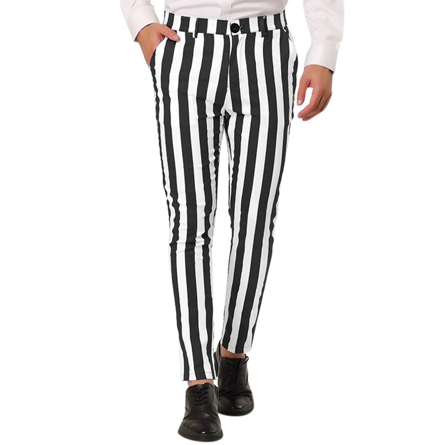 Striped Large Size Casual Trousers