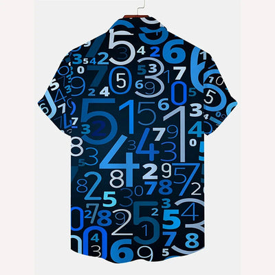 3d Print Numerals Hawaiian Shirt
