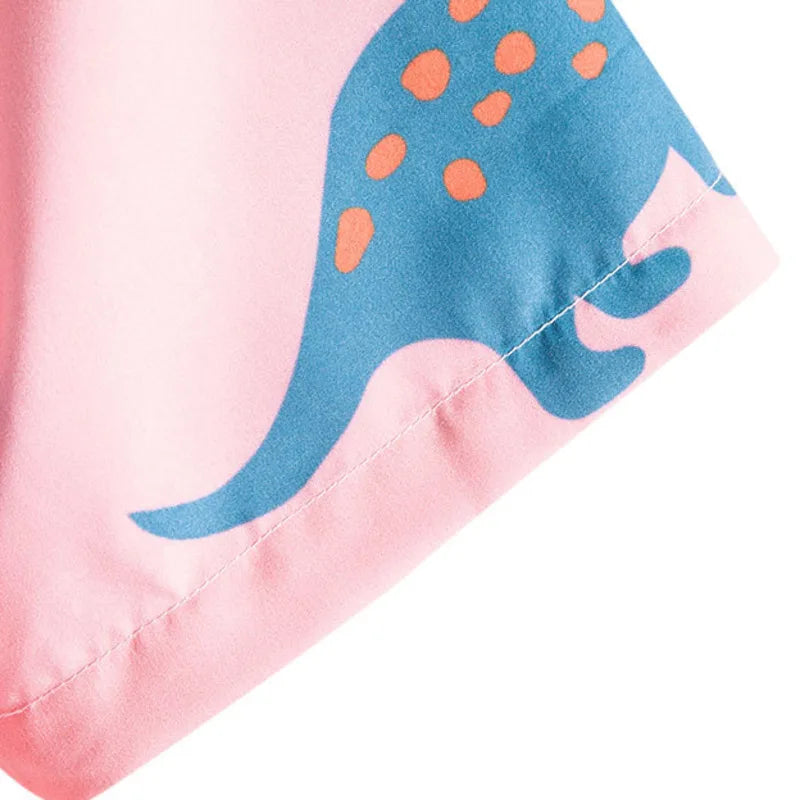 Hawaiian Style Dinosaur  Pink Shirt