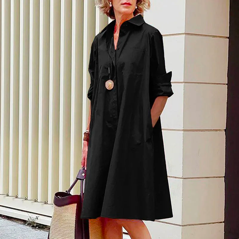 Elegant Shirt Dress In Vibrant Colors