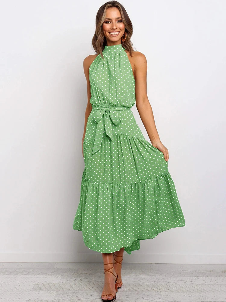 Long Dress Polka Dot Casual Dress