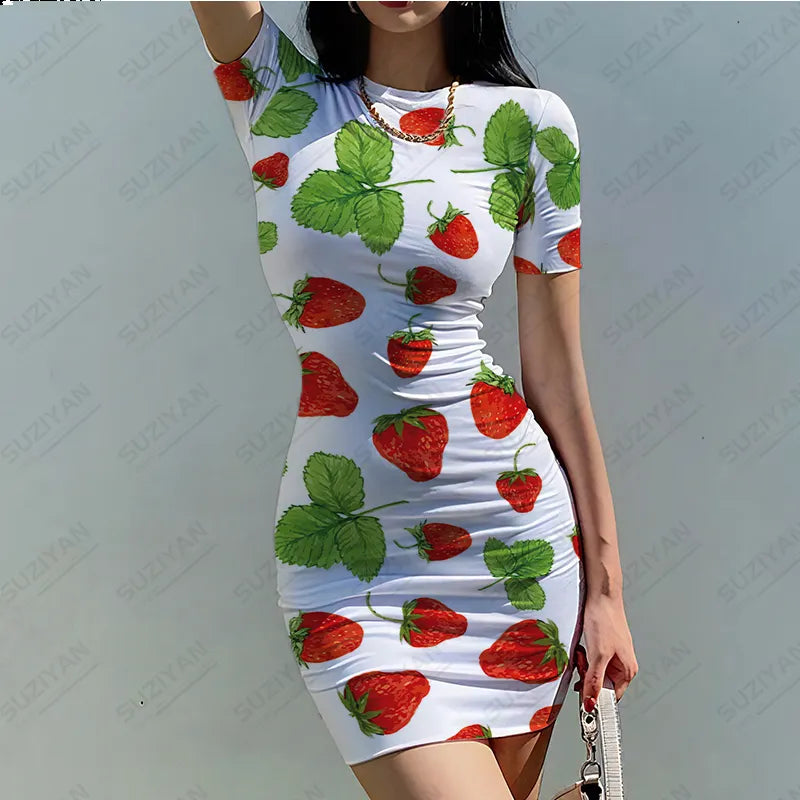 Women's Dress Printed  Strawberry