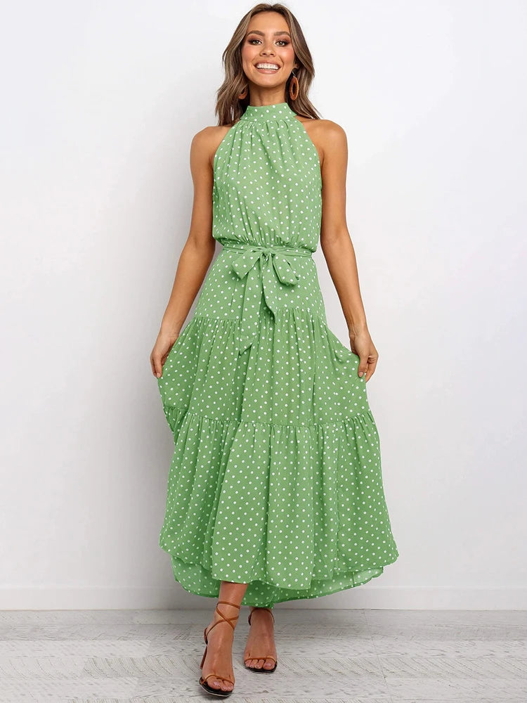 Long Dress Polka Dot Casual Dress