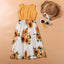 Sunflower Sleeveless Mother Daughter Matching long Dresses