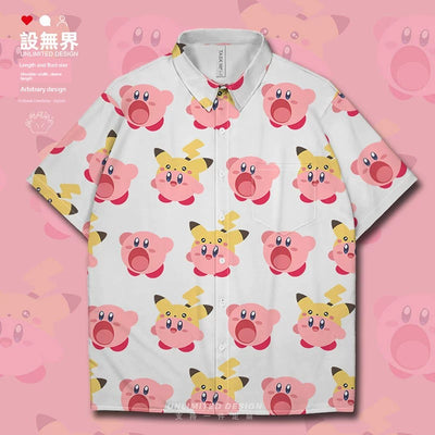 Cute Kirby Lightning Headgear Oversized Short Sleeve Shirt