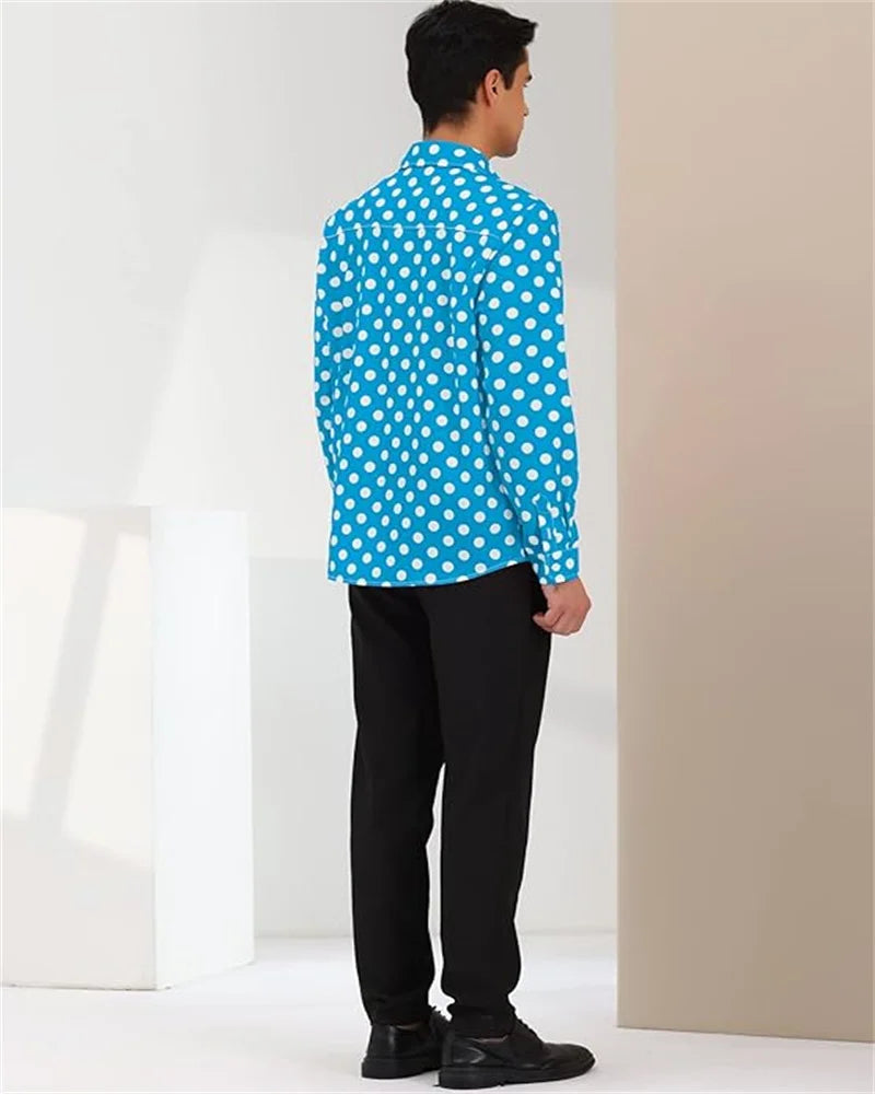 Stylish Men's Shirts 10 Colors Polka Dot