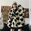 Heart Print Fur Jacket