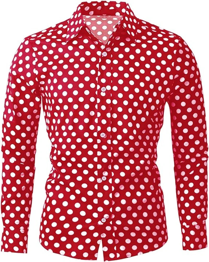 Stylish Men's Shirts 10 Colors Polka Dot