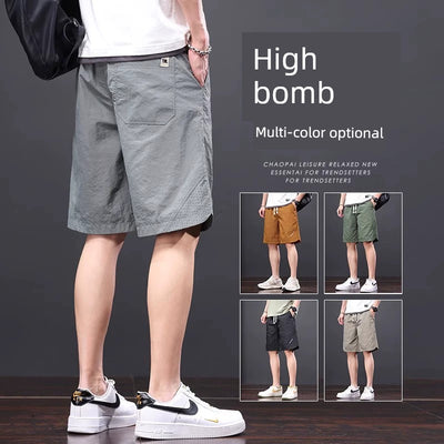 Half Length Ice Silk Quick-Drying Sports Men's Casual Shorts
