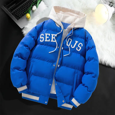 Autumn Winter Jacket Men New Windproof Coldproof Jacket Streetwear Casual Fashion Hooded Jacket Male Thick Thermal Cotton Coat
