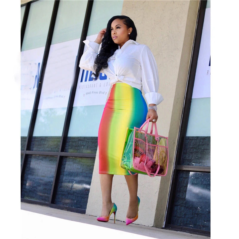 High Waist Elastic Pencil Skirt