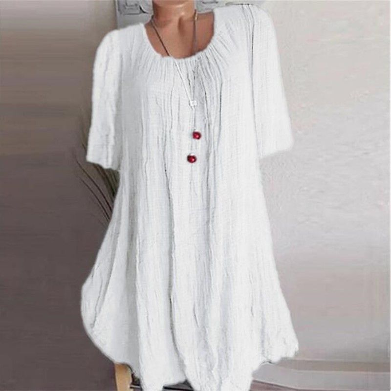 Solid Color Irregular Sleeve Dress