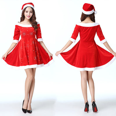 Christmas  Golden Velvet Dress