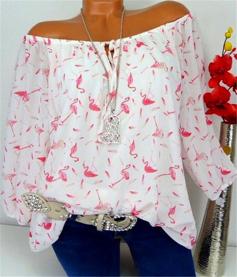 Flamingo one-neck shirt