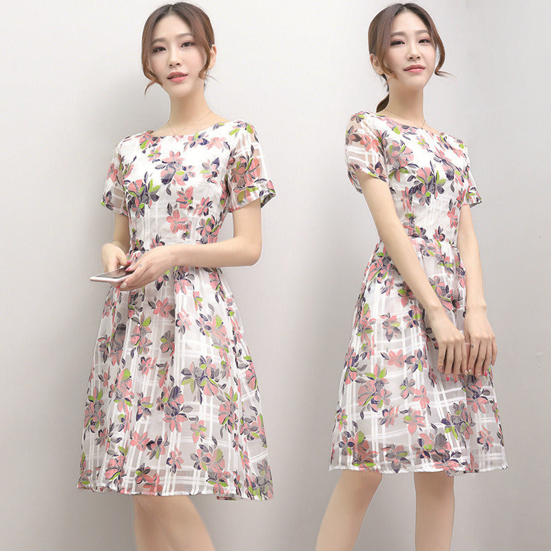 A-Line Long Floral Dress