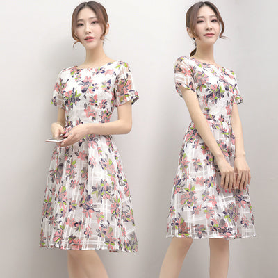 A-Line Long Floral Dress