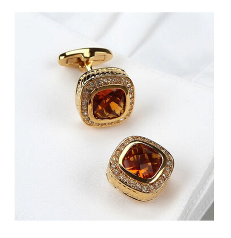 Rhinestone Shirts Cufflinks Stainless Steel