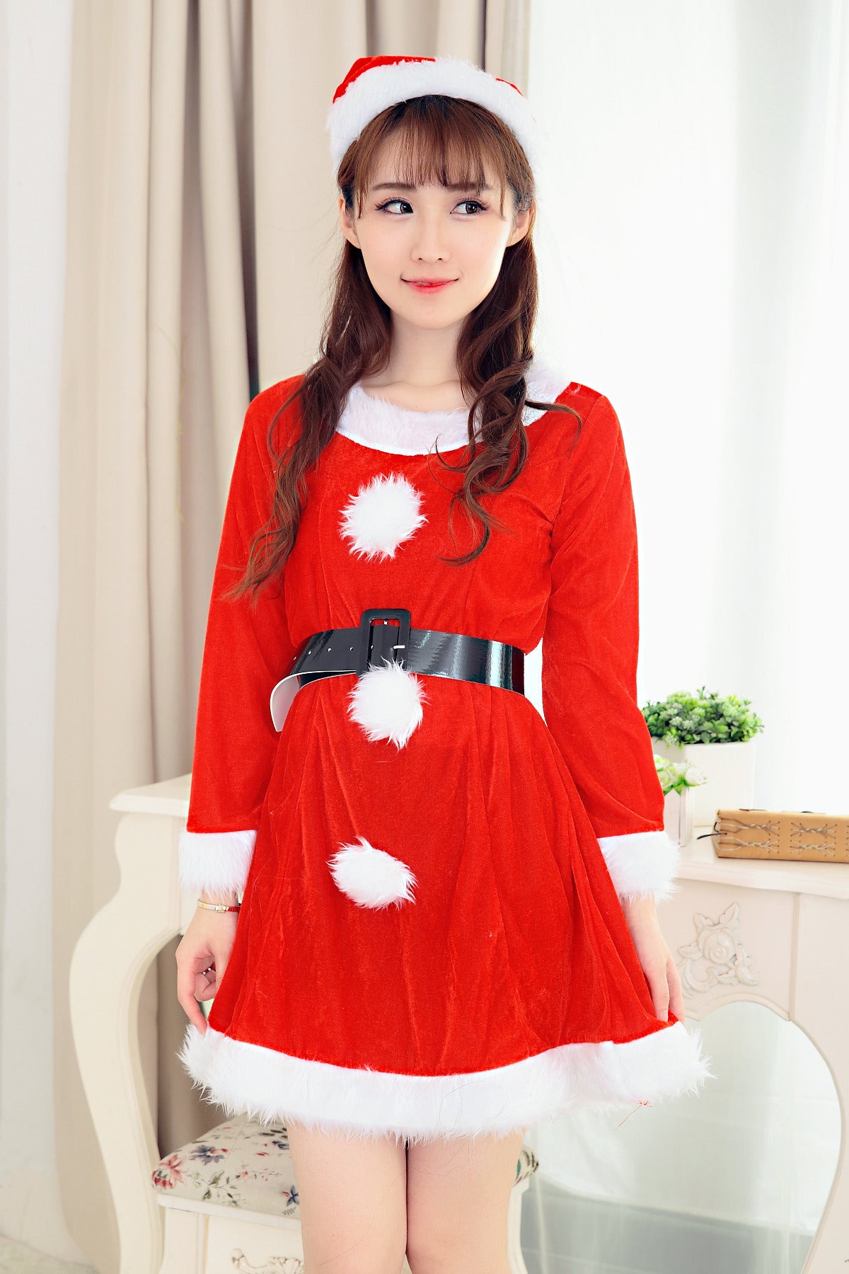 Red Christmas Cloak Dress