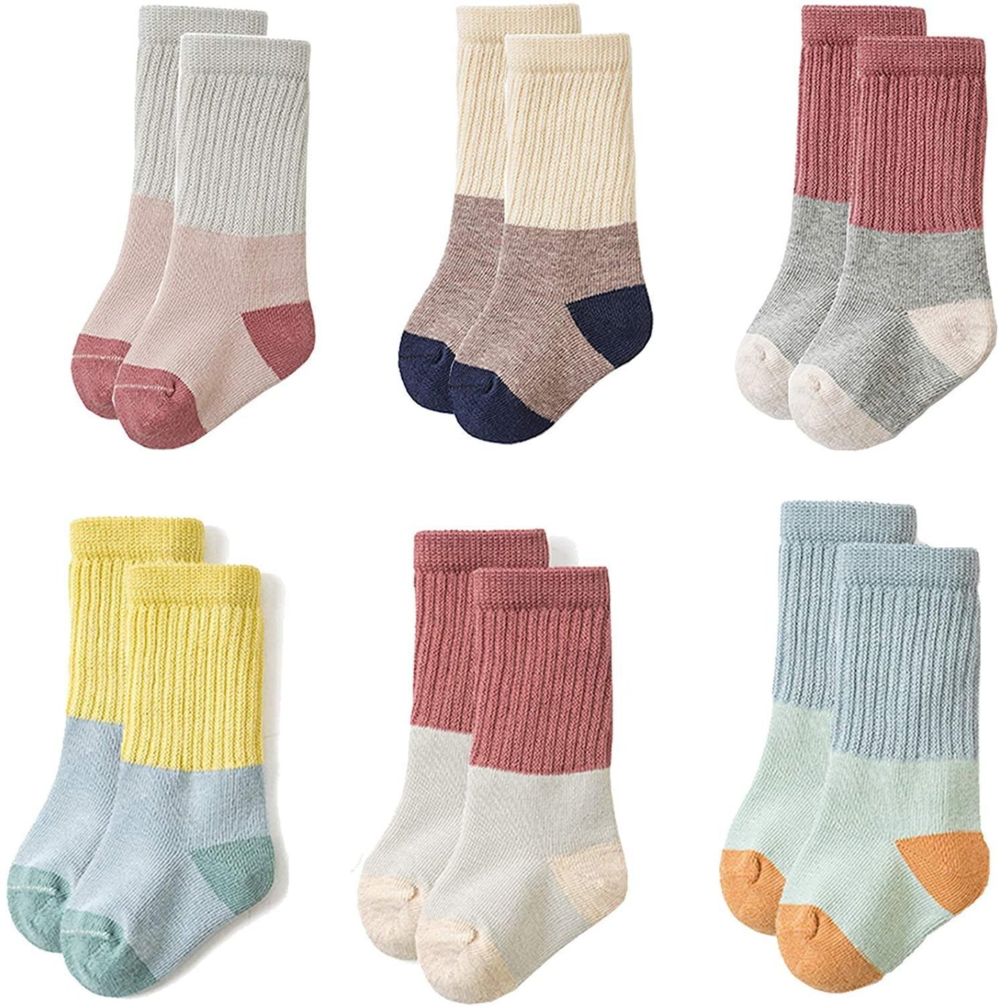 Baby Cotton Crew Socks- 6Pairs