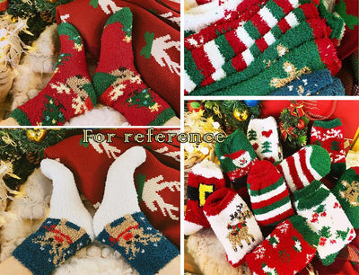 4 Pair Santa Plush Slipper Socks