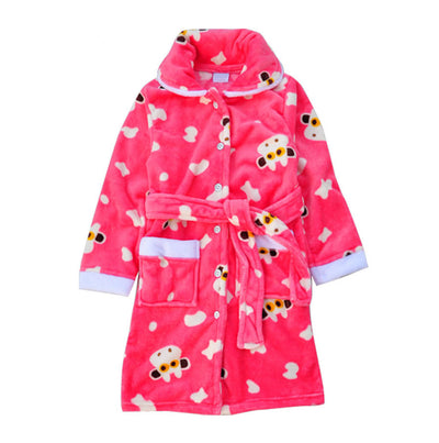 Girl's Pink Cow Print Robe