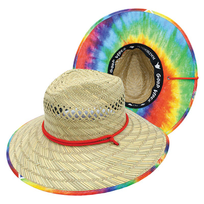 Jerry Straw Wide Brim Tie Dye Hat