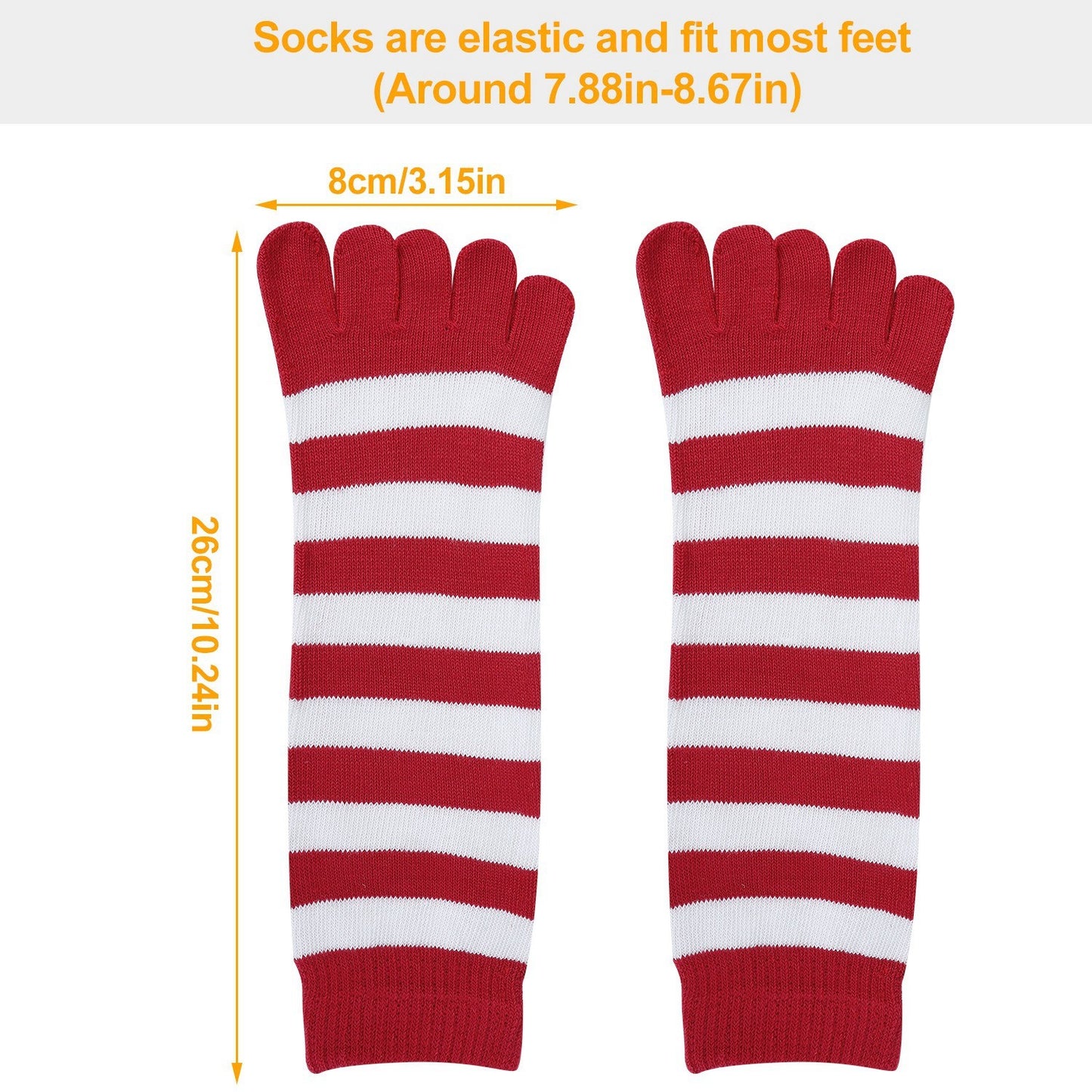 5-toes  Striped Ankle Socks