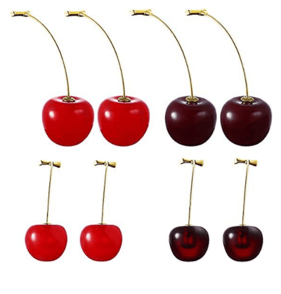 4 Pairs Cherry Drop Earrings